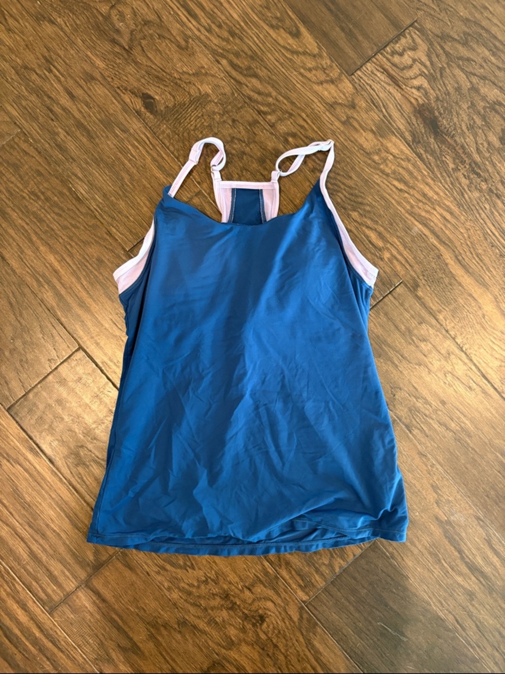 Lilly Pulitzer Blue Athletic Tank with Light Pink Trim